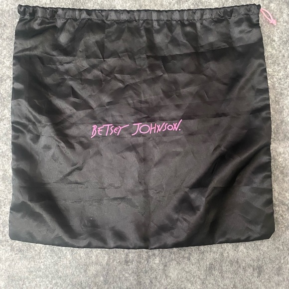 Betsey Johnson Dust Bag Storage Purse Shoes Travel Black 21 x 20” Drawstring - Picture 2 of 11